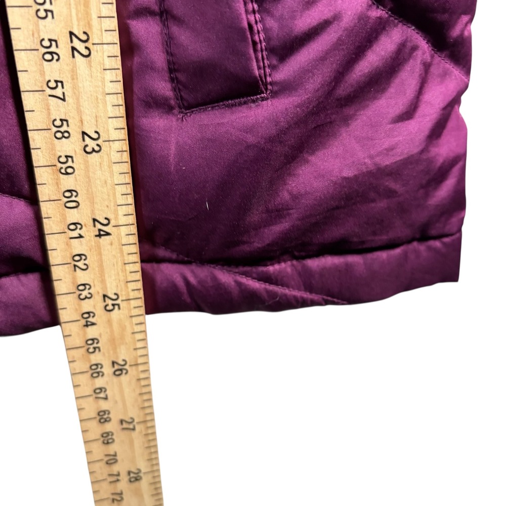 Lands End Womens L 14-16 Puffer Down Filled Vest Maroon Quilted Zip Up 443707 - Picture 6 of 9